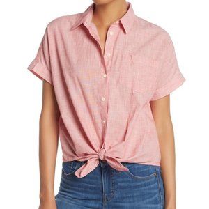 Madewell Tie Front Button Down Top